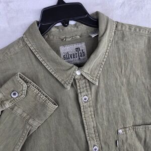 Levi's SilverTab 1-Pocket Oversized Green Button Up Shirt Men's Size XL